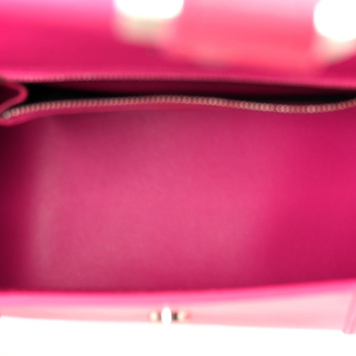 Shiny Box Calfskin Small Hourglass Top Handle Bag Acid Fuchsia