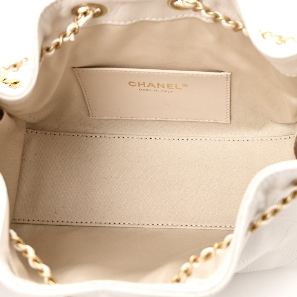 Caviar Quilted Mini Chanel 25 Handbag White