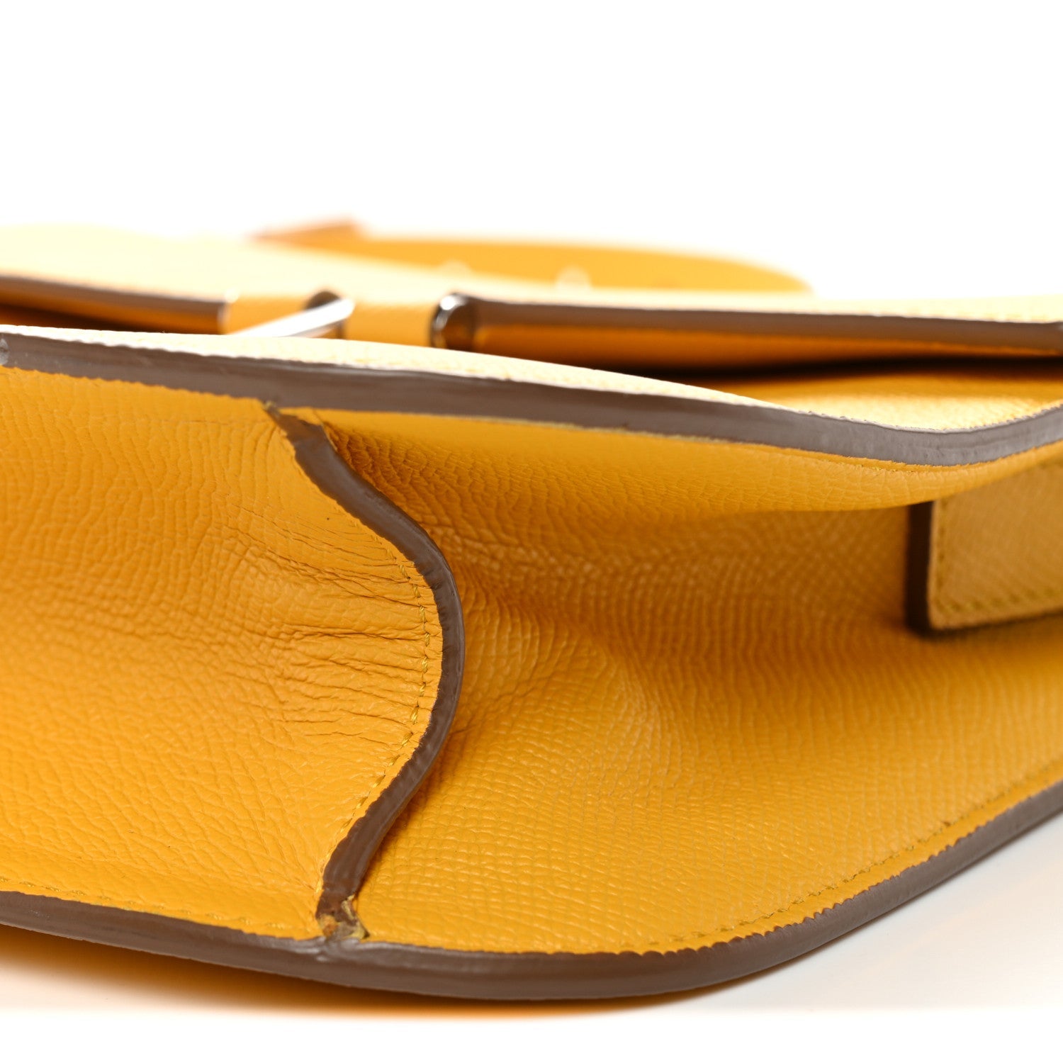 Grained Calfskin Mini T Clasp Tara Crossbody Bag Yellow