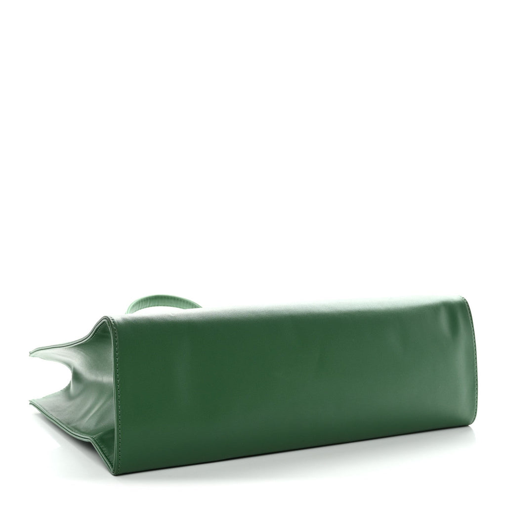 Vegan Leather Medium Shopping Bag Greenscreen