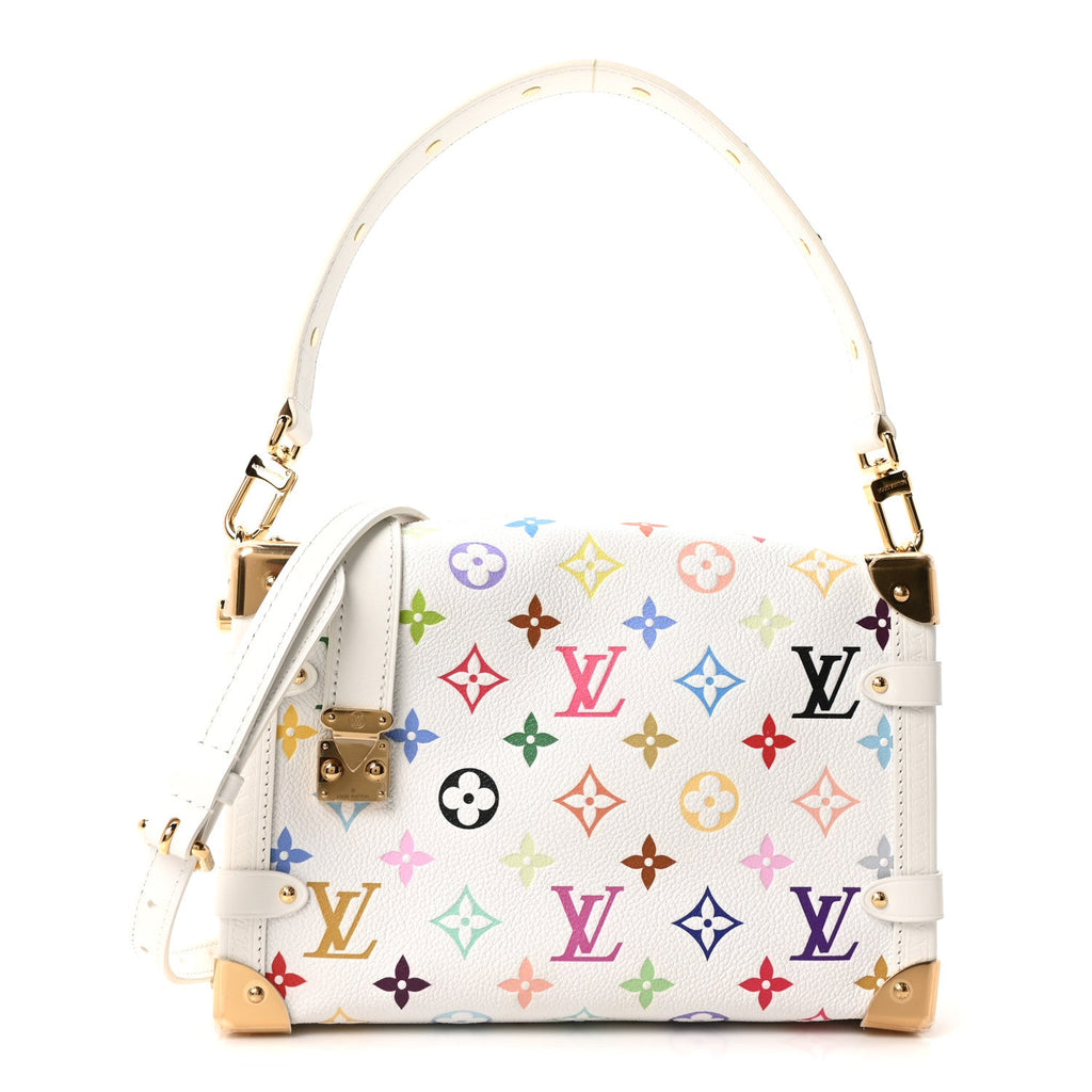 LV x TM Cowhide Monogram Multicolor Side Trunk MM White