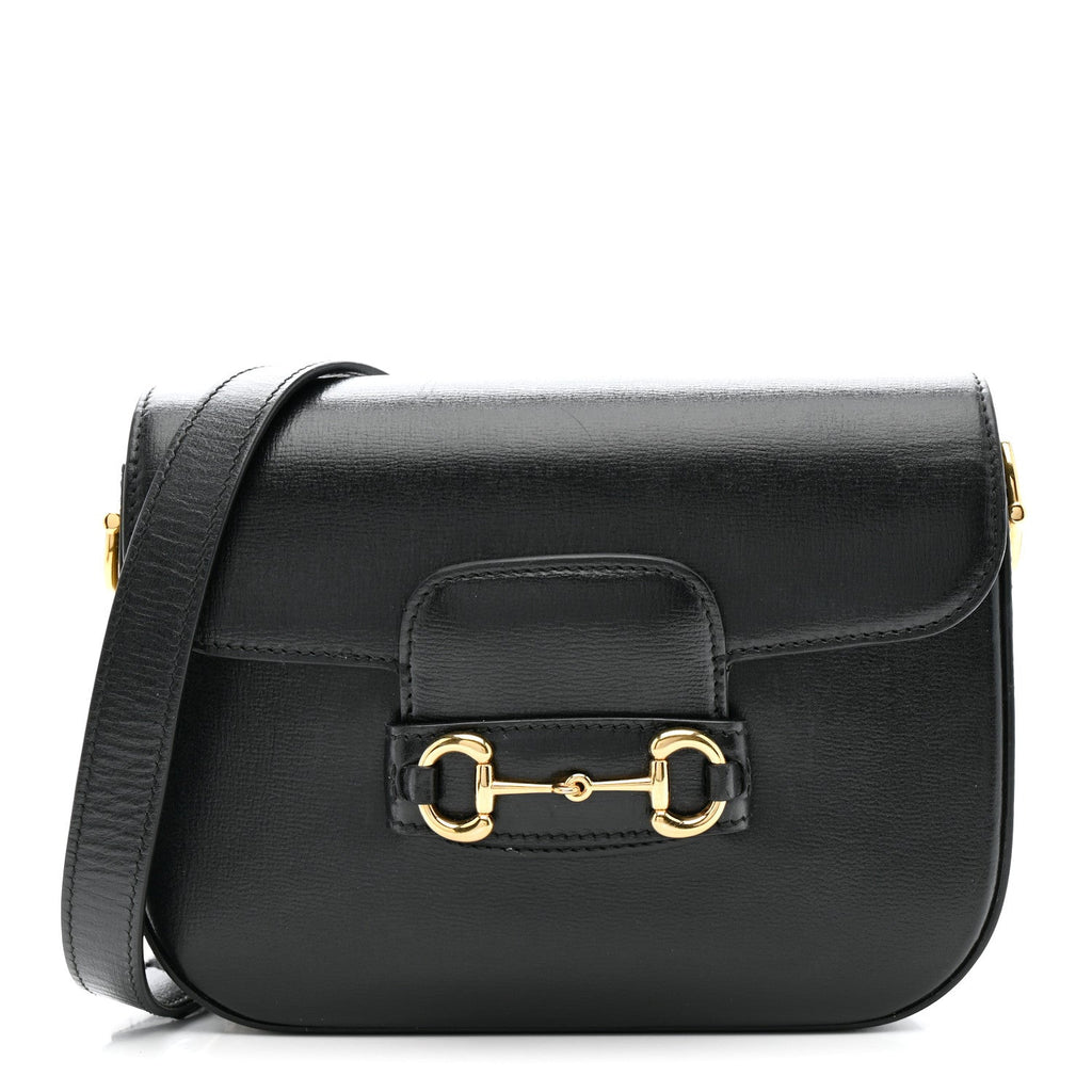 Azalea Calfskin Web Mini Horsebit 1955 Shoulder Bag Black