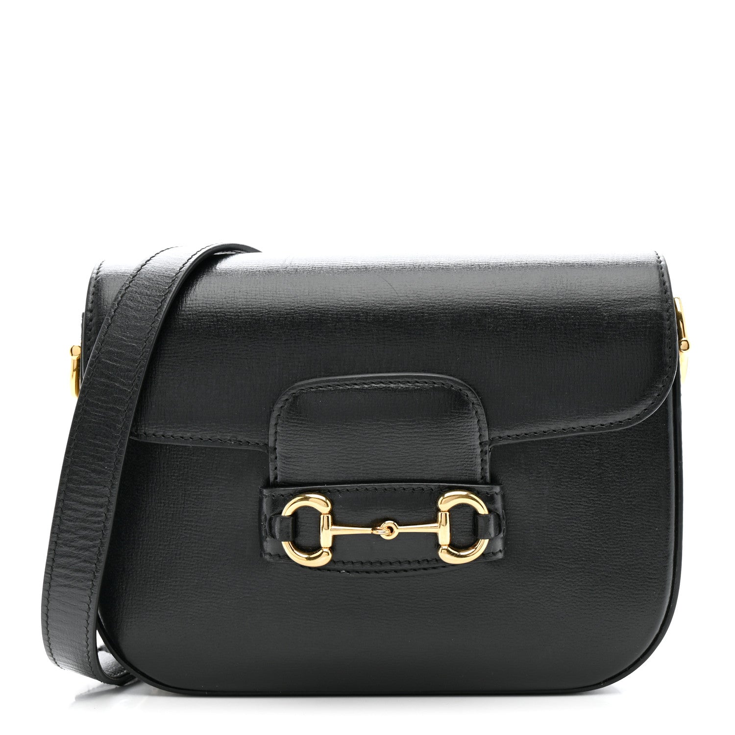 Azalea Calfskin Web Mini Horsebit 1955 Shoulder Bag Black