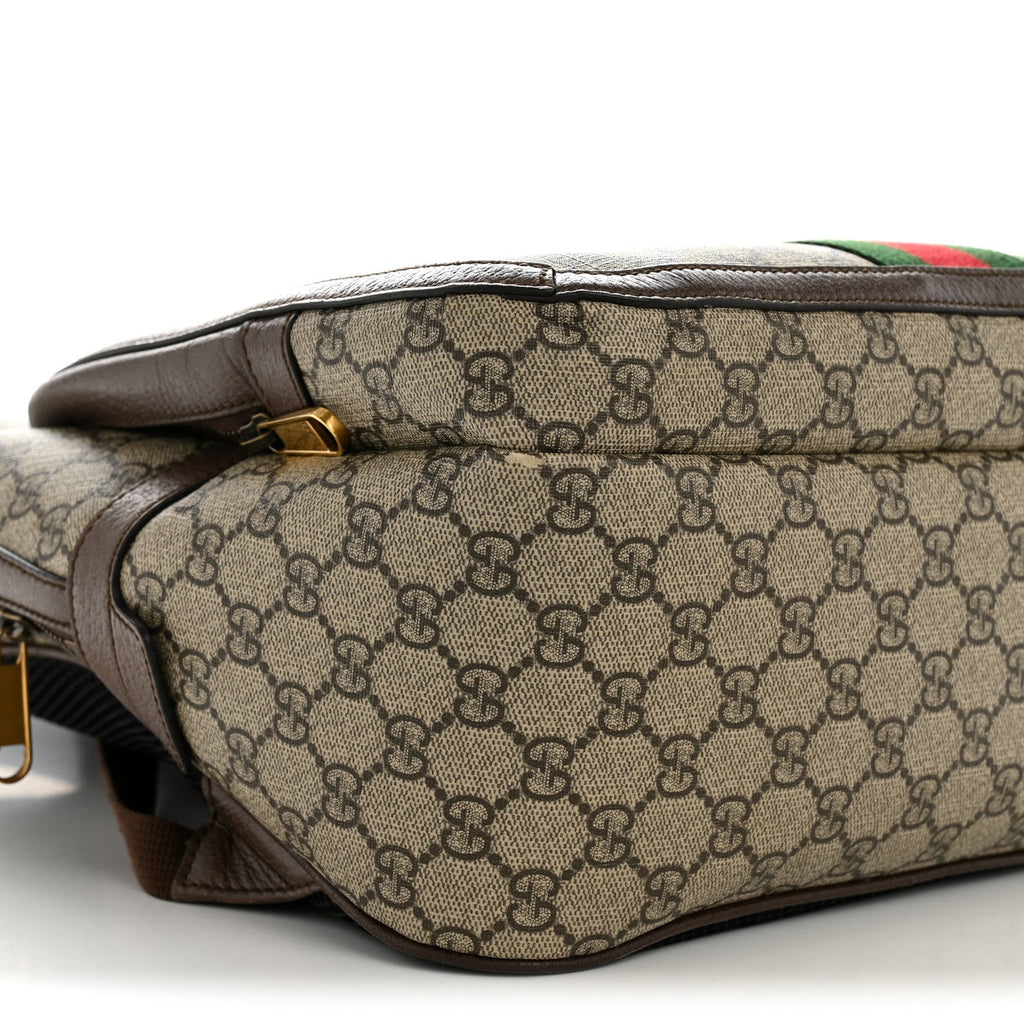 GG Supreme Monogram Medium Ophidia Day Backpack Brown