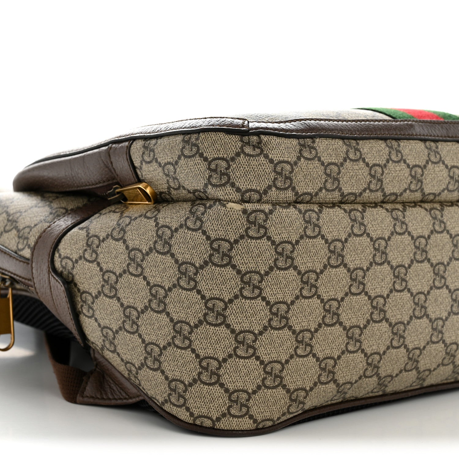 GG Supreme Monogram Medium Ophidia Day Backpack Brown