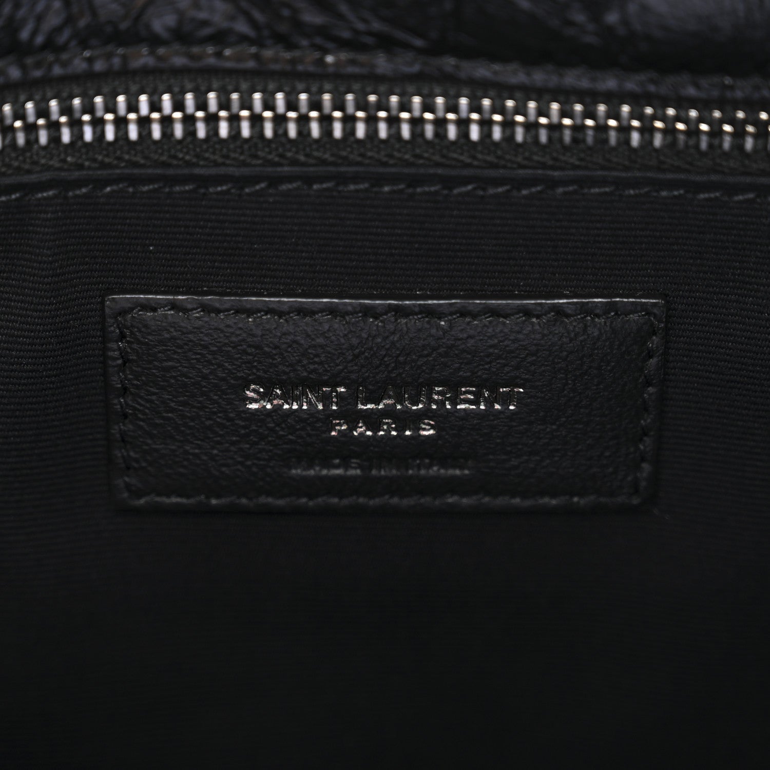 Crinkled Calfskin Matelasse Monogram Medium Niki Chain Satchel Black