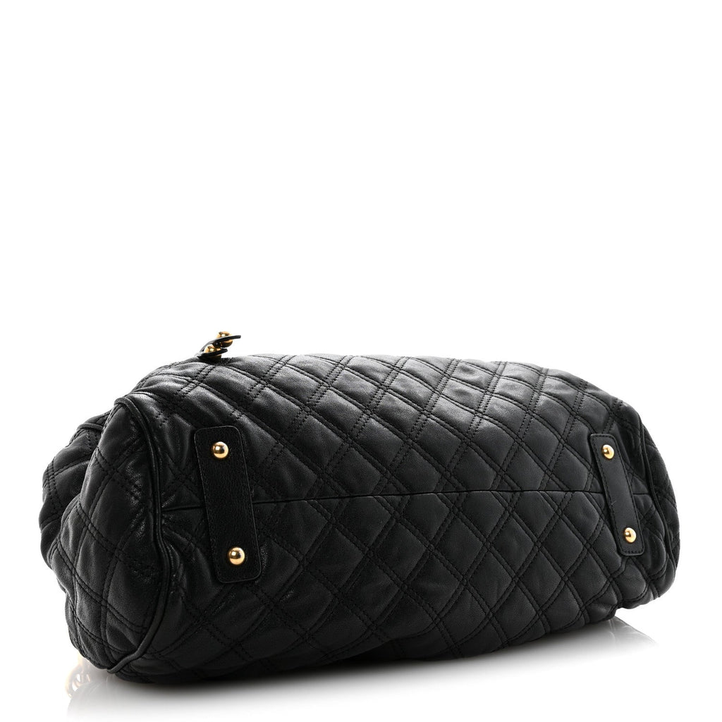 Calfskin Quilted Stam Black