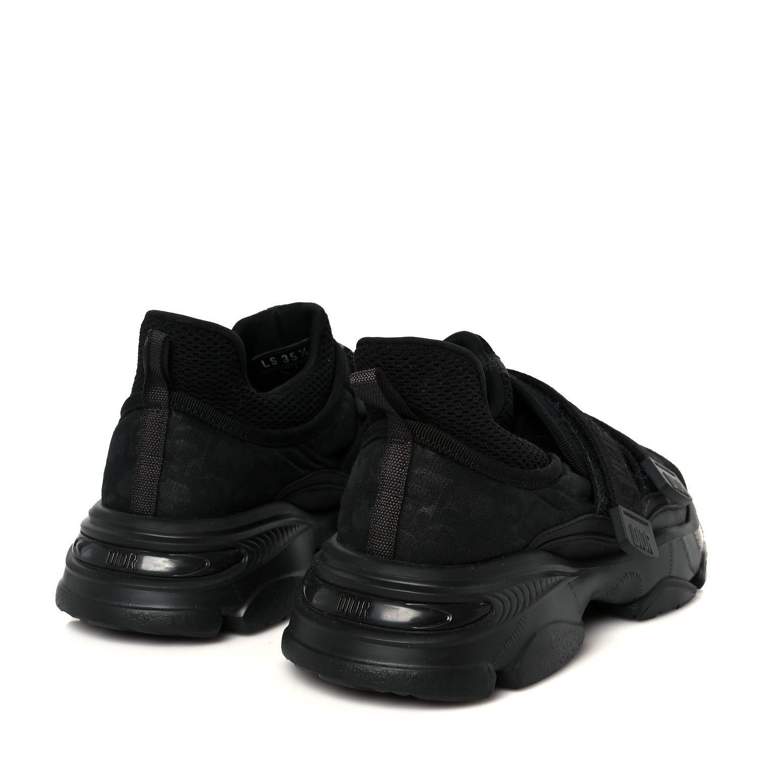 Shiny Oblique Technical Fabric Nylon Womens D-Wander Sneakers 35.5 Black