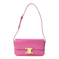 Shiny Calfskin Triomphe Shoulder Bag Fuchsia