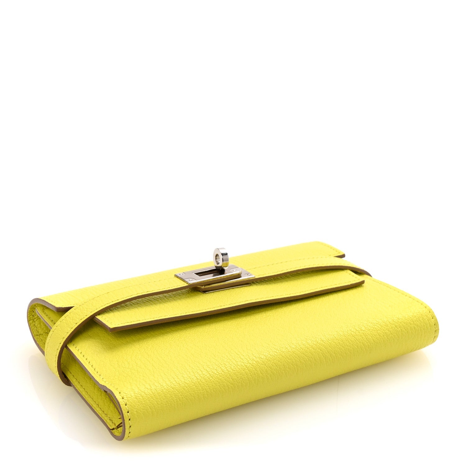 Chevre Mysore Medium Kelly Wallet Lime