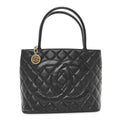 Caviar Quilted Medallion Tote Black