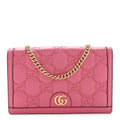 Calfskin GG Matelasse Chain Wallet Rhodamine Pink