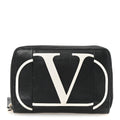 Calfskin Go Logo Zip Around Wallet Black