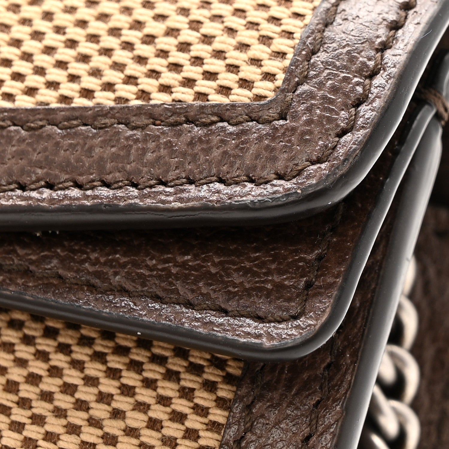Monogram Jumbo GG Textured Dollar Calfskin Super Mini Dionysus Shoulder Bag Camel Ebony New Acero