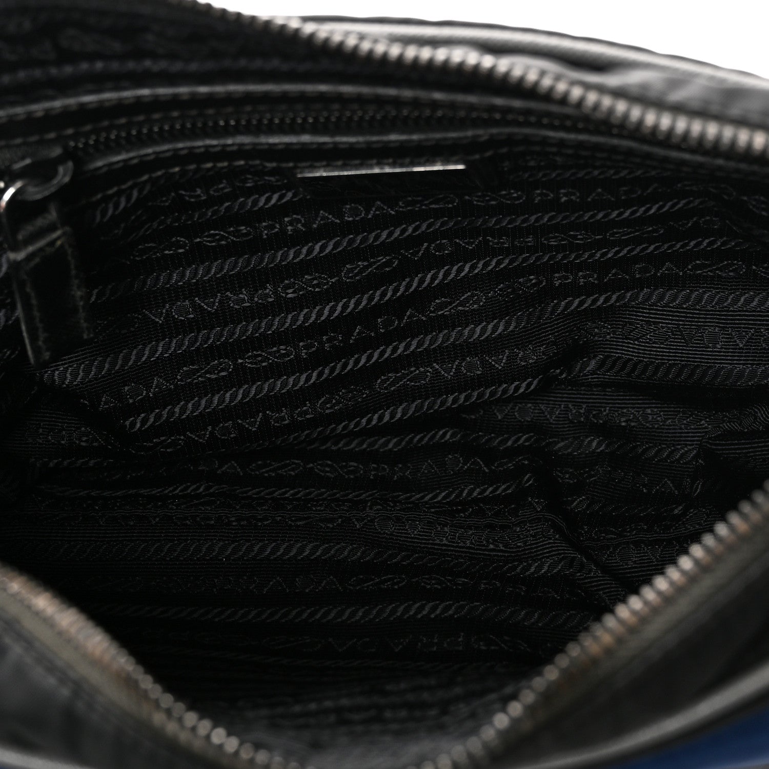 Tessuto Nylon Saffiano Pocket Single Snap Buckle Messenger Flap Bag Black Bleuette Marmo