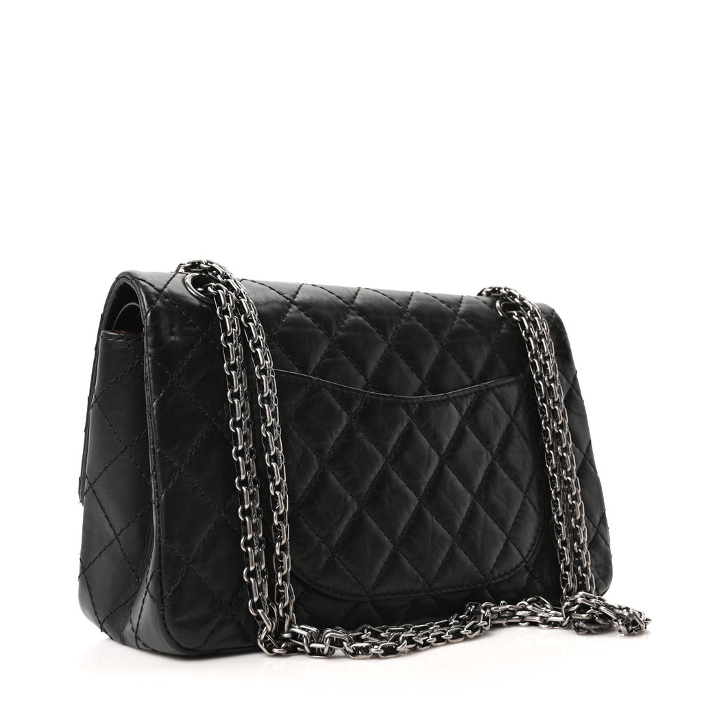 Aged Calfskin Quilted 2.55 Reissue 225 Flap Black