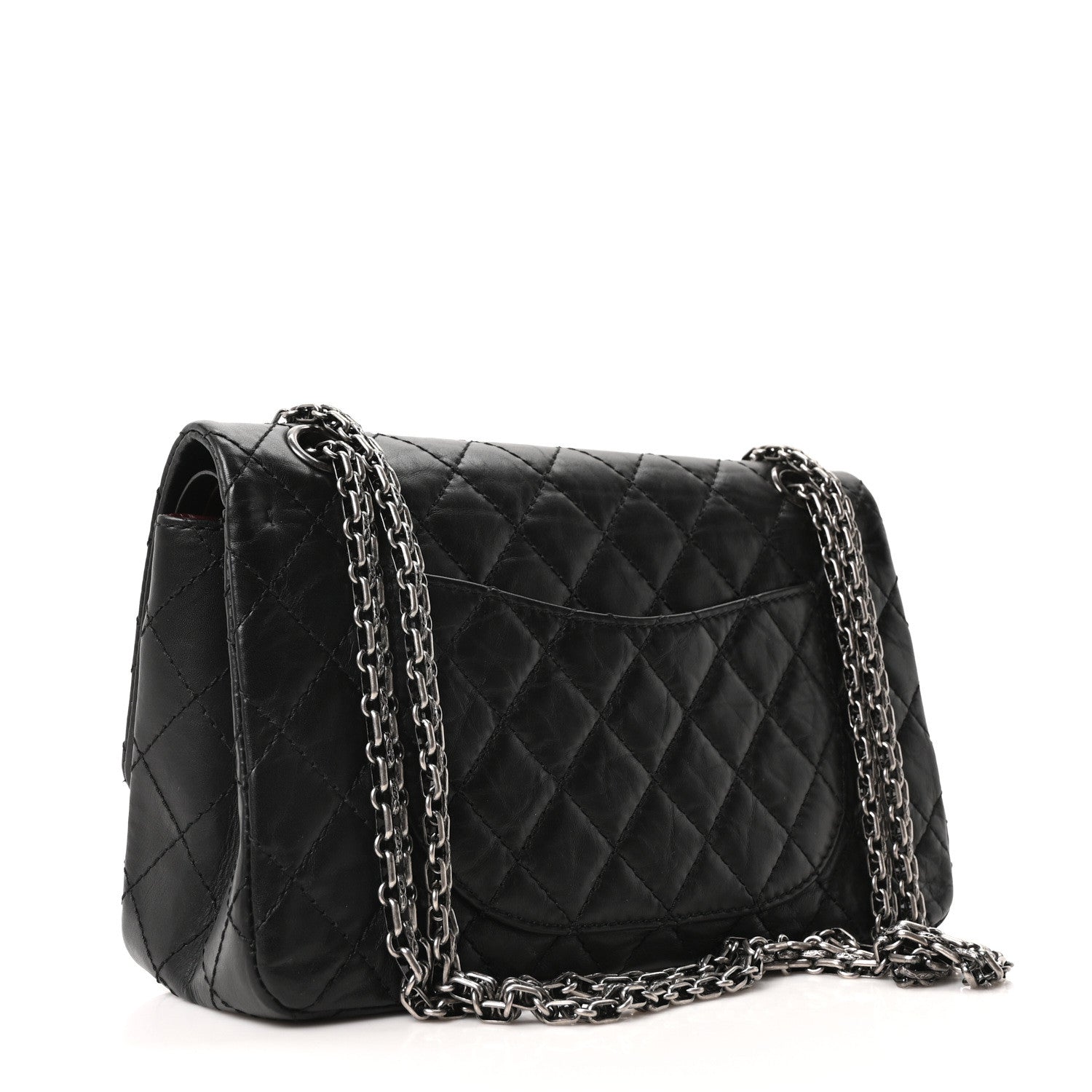 Aged Calfskin Quilted 2.55 Reissue 225 Flap Black