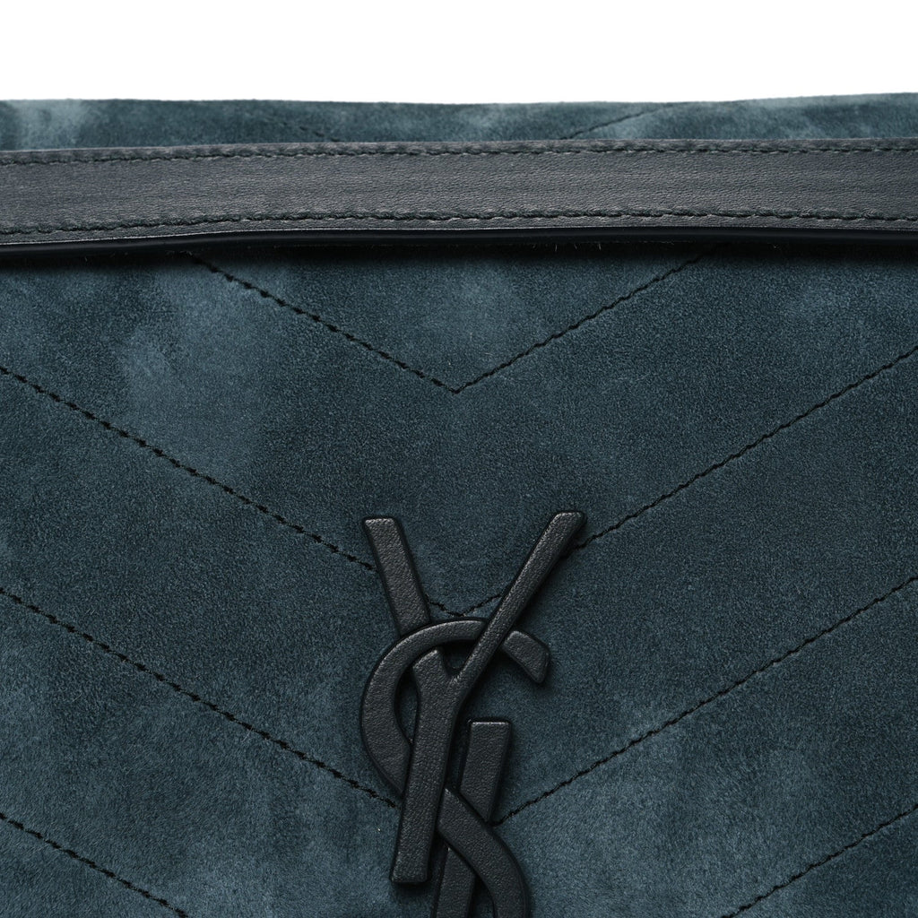 Suede Monogram Medium Niki Chain Satchel Green