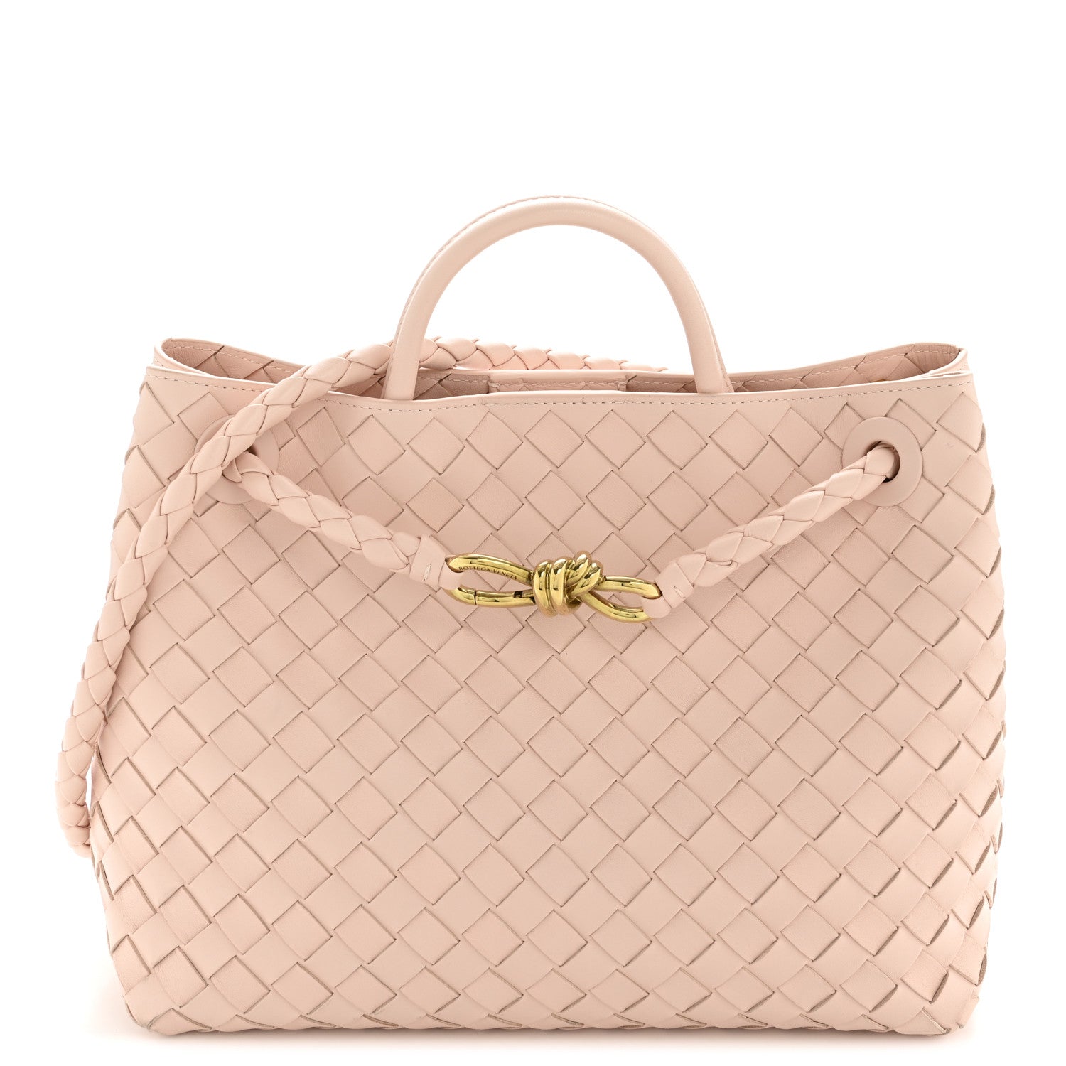 Nappa Intrecciato Medium Andiamo Shoulder Bag Lotus