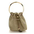 Metallic Woven Bon Bon Bag Champagne