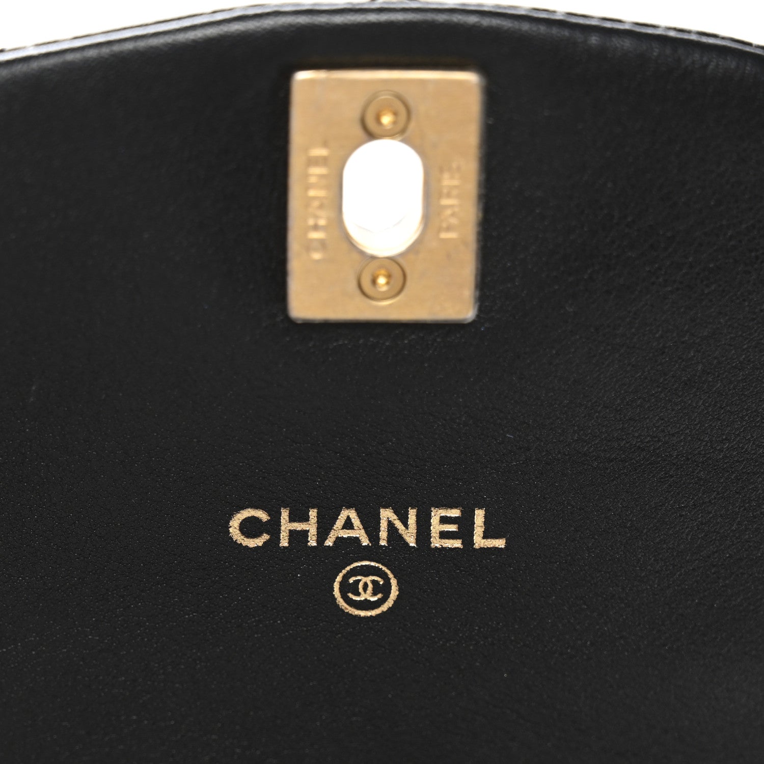 Calfskin Quilted Mini Coco Mail Clutch With Chain Black