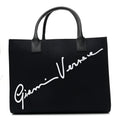 Canvas Suppler Calfskin Cabas GV Signature Tote Black