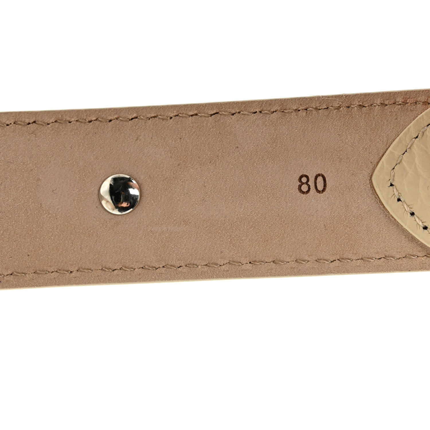Calfskin Studded Benny Belt 80 32 Dark Ivory