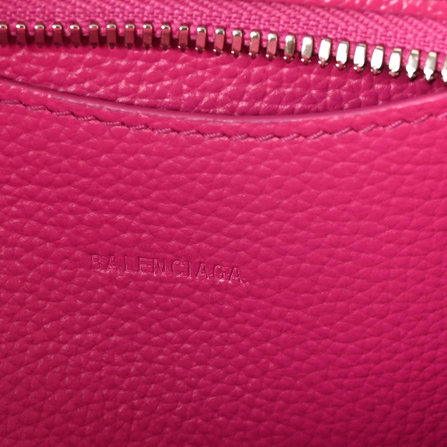 Grained Calfskin Neo Classic Silver Hardware Mini City Fuchsia