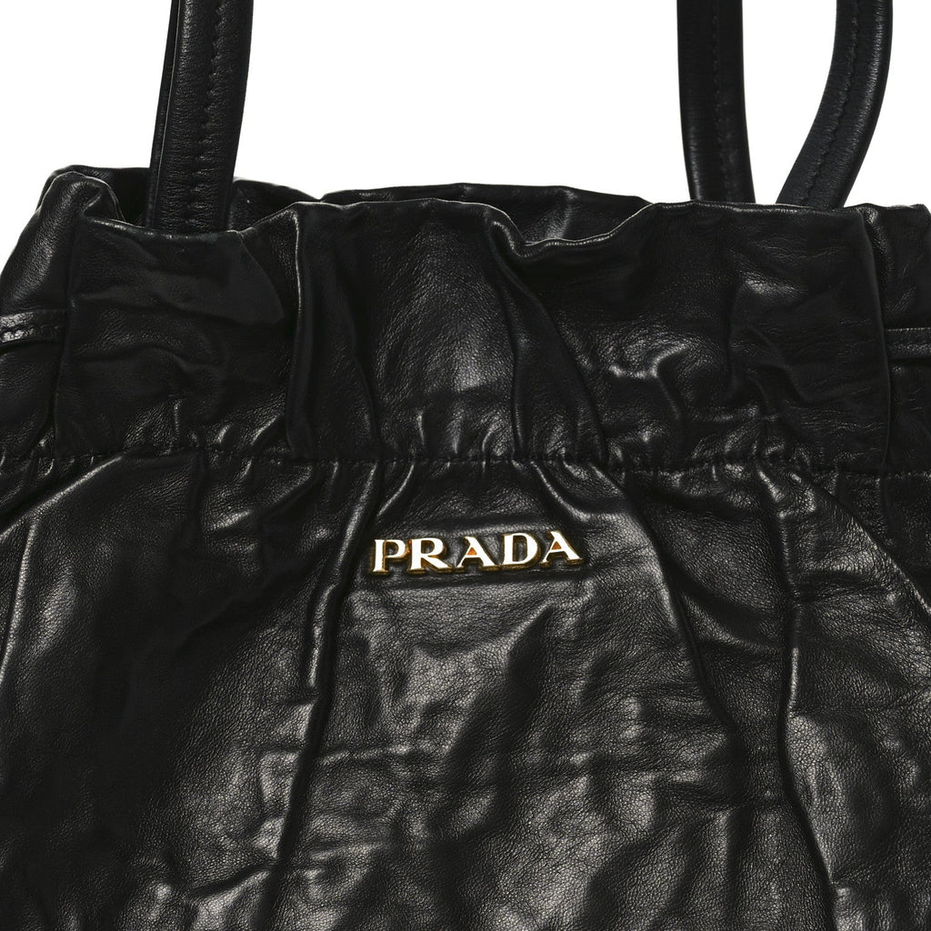 Nappa Antique Drawstring Tote Black