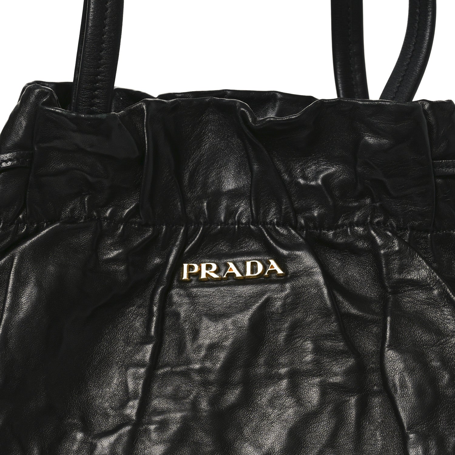 Nappa Antique Drawstring Tote Black