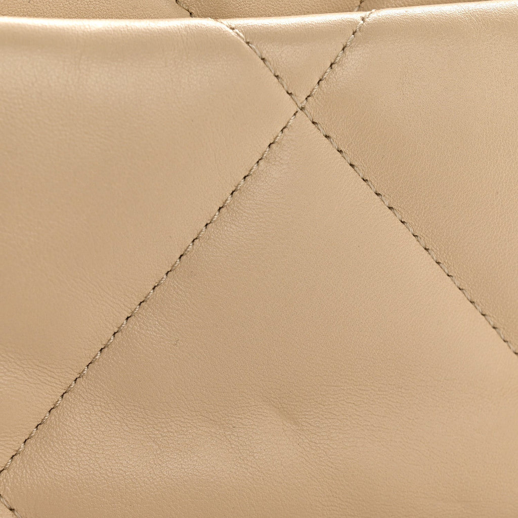 Lambskin Quilted Medium Chanel 19 Flap Beige