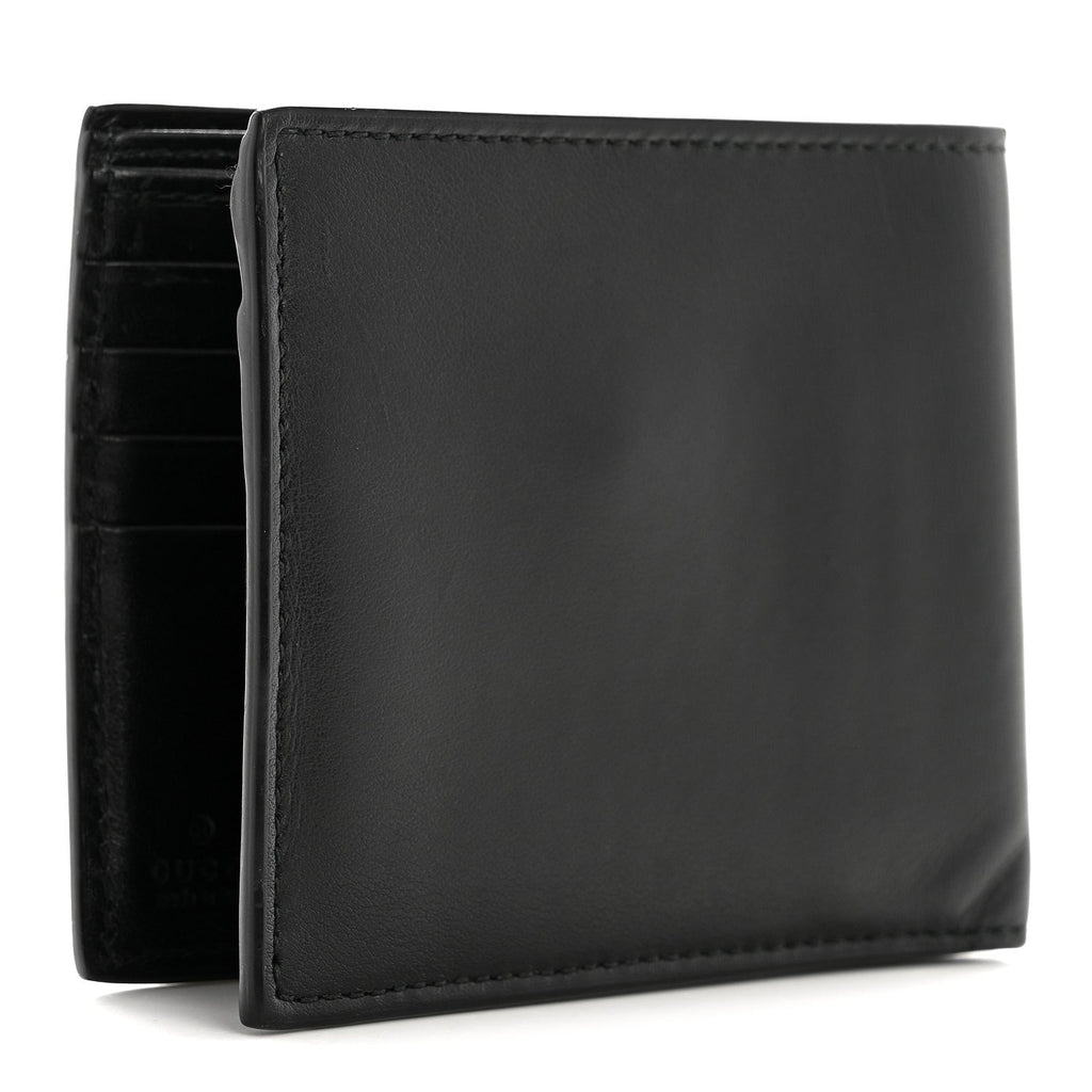 Plutone Calfskin Logo Bi-Fold Wallet Black