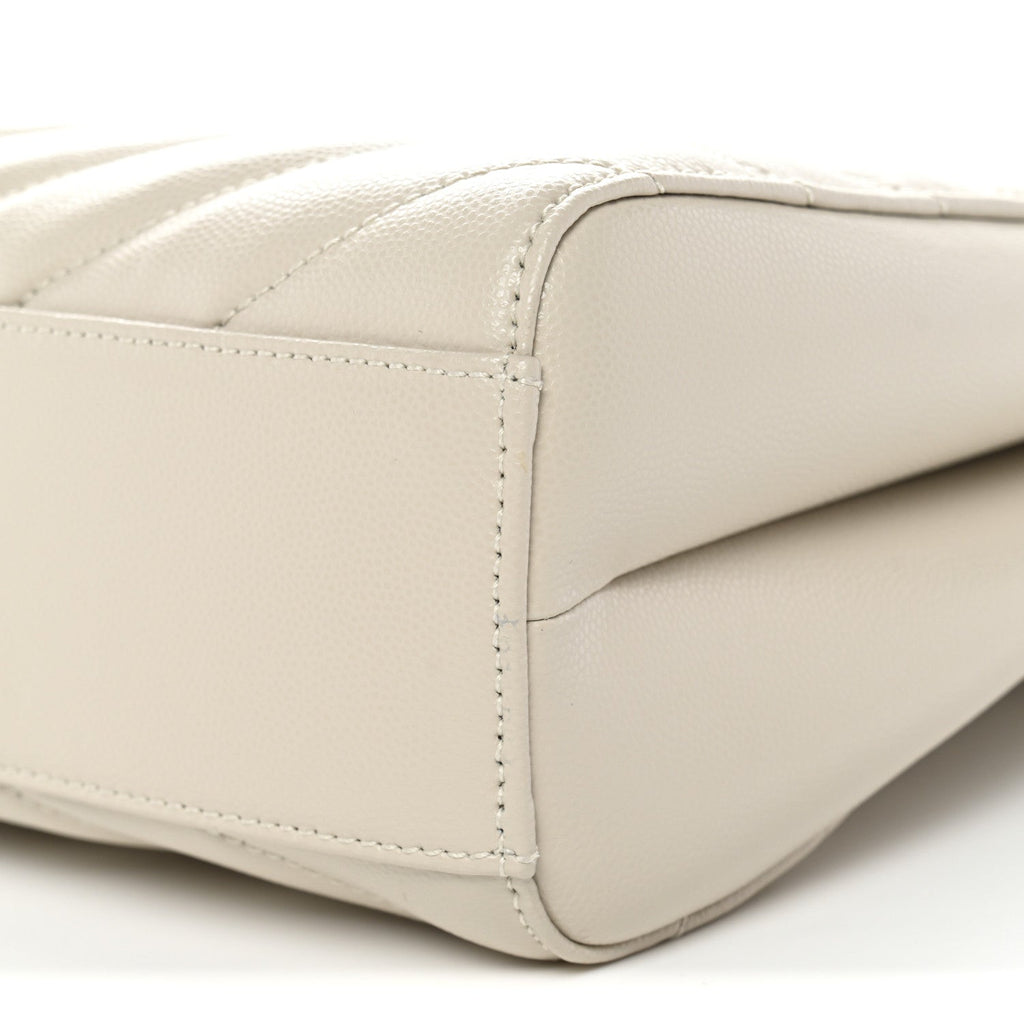Grain de Poudre Matelasse Chevron Medium Tribeca Shopping Bag Crema Soft