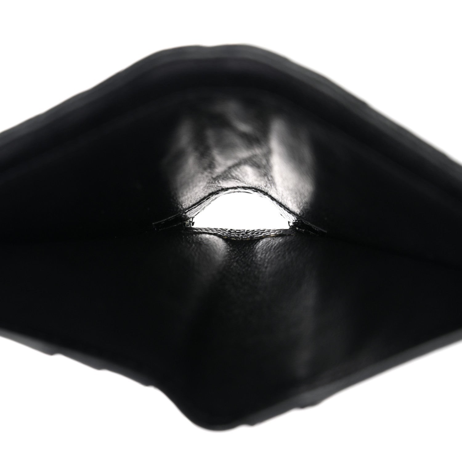 Grain De Poudre Matelasse Chevron Monogram Zipped Two-Part Wallet Black
