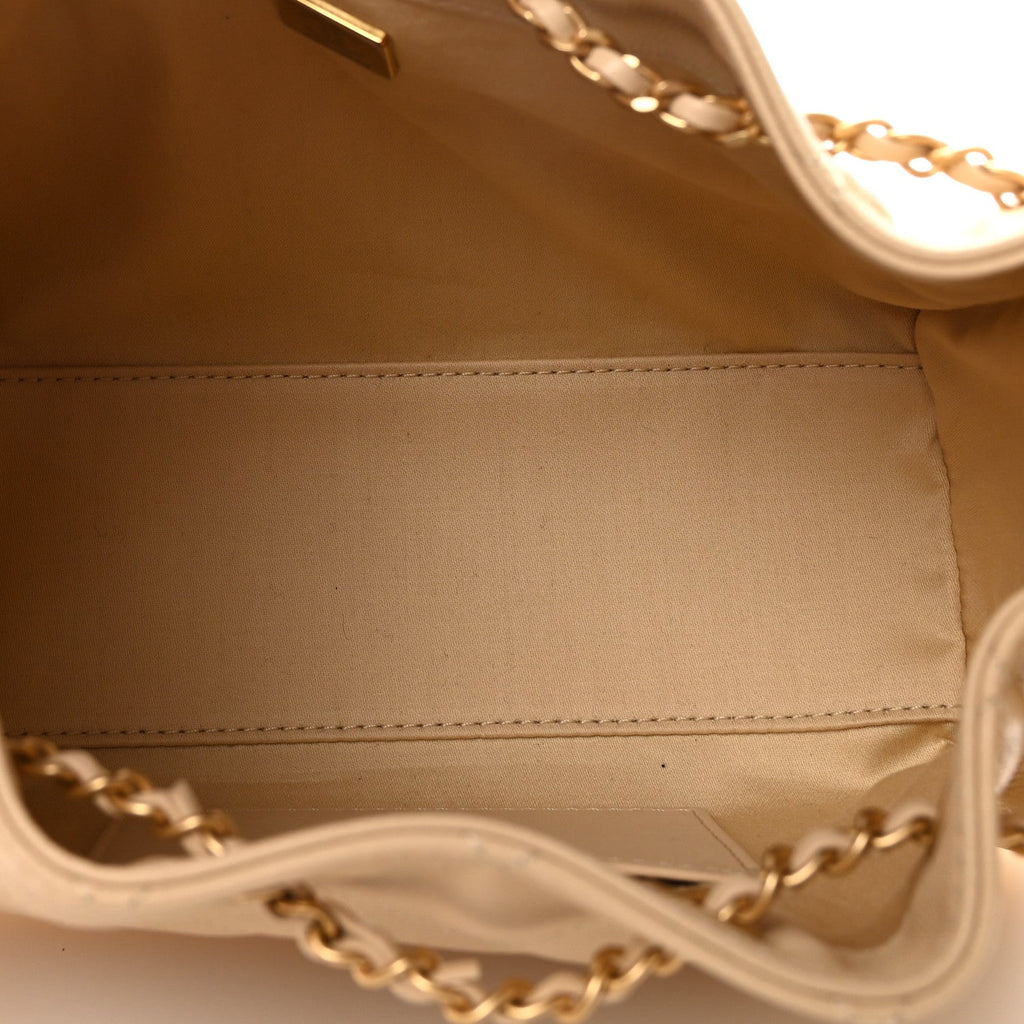 Caviar Quilted Mini Chanel 25 Handbag Beige