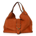 Nubuck Medium Soft Stirrup Shoulder Bag Orange