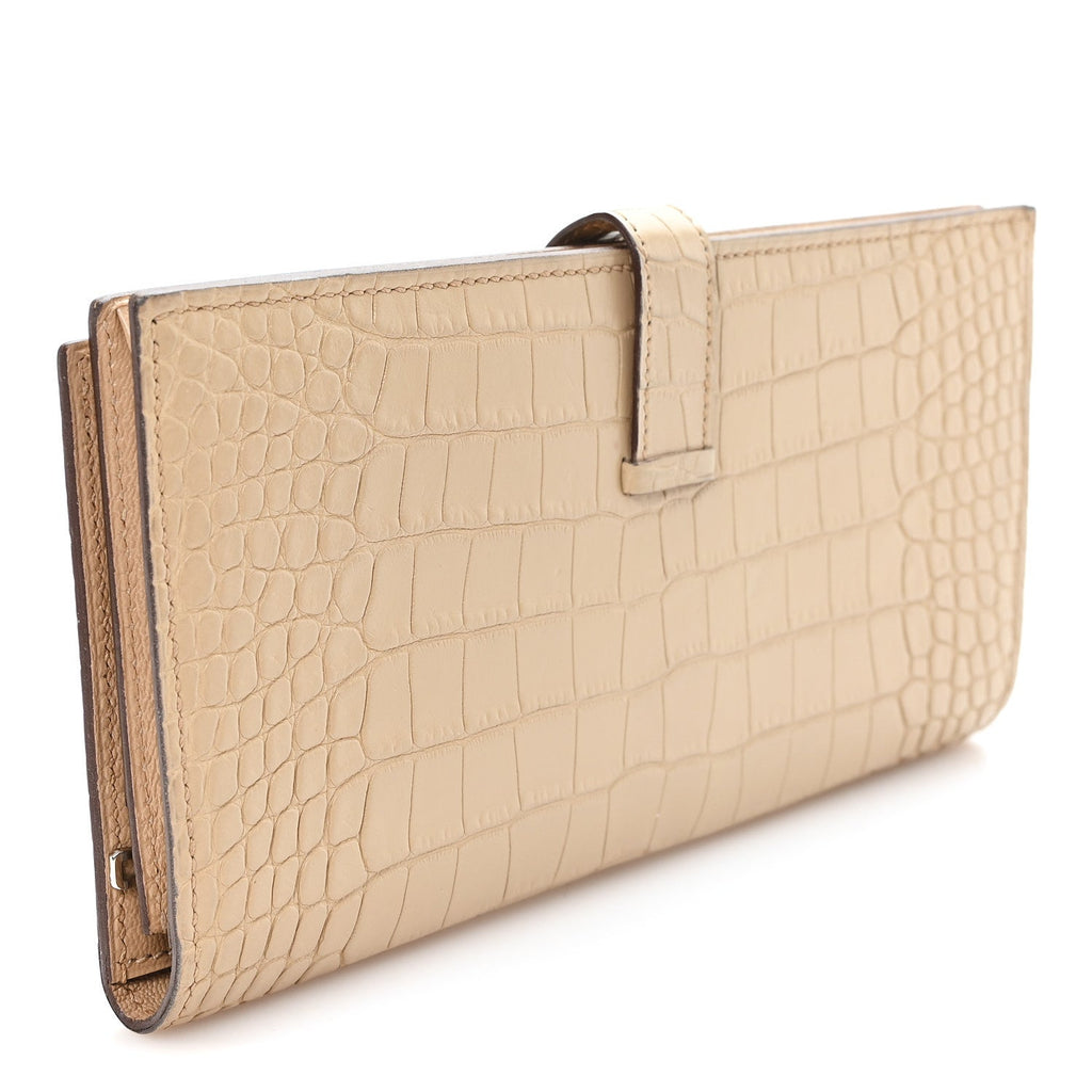 Matte Alligator Bearn Gusset Wallet Poussiere