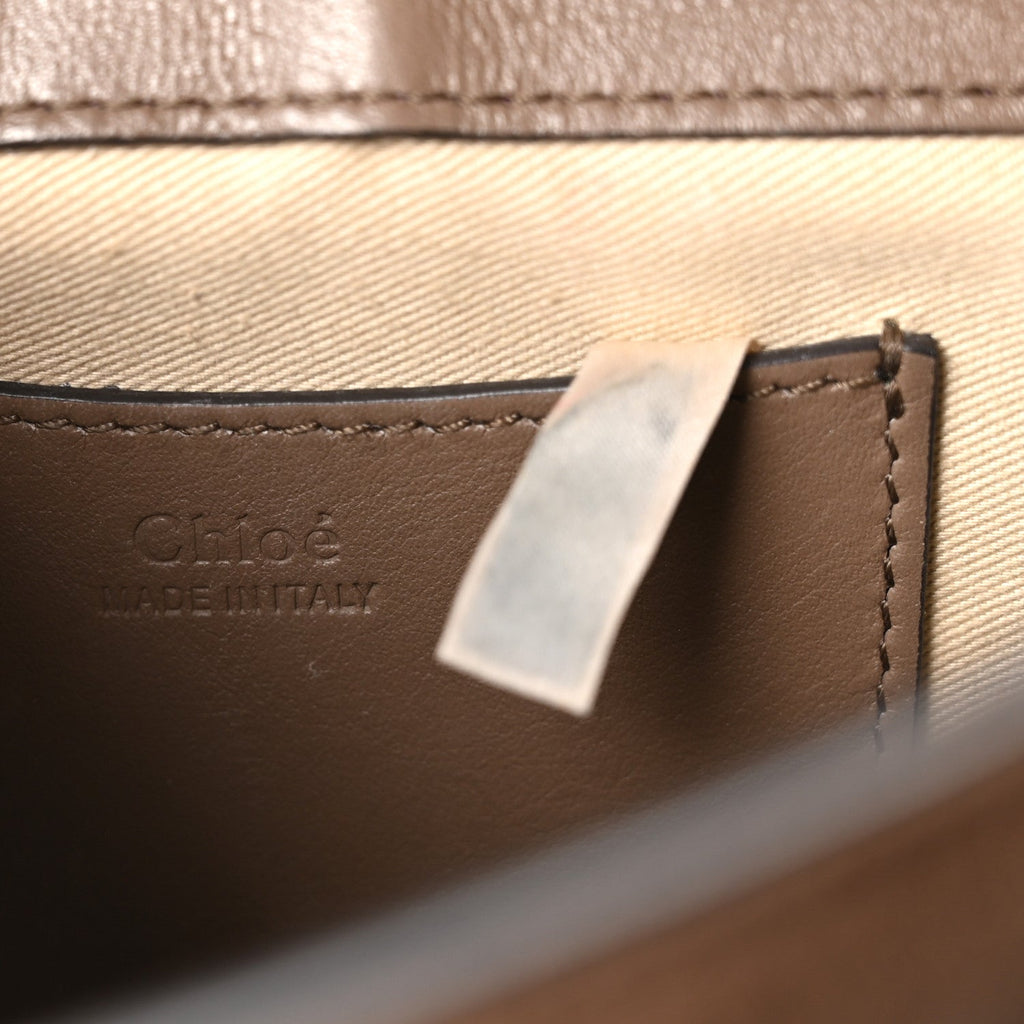 Calfskin Crocodile Embossed Small Tess Bag Army Green