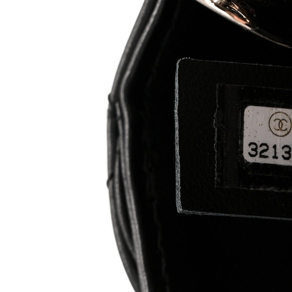 Calfskin Quilted CC Uniform Flap Belt Bag Black