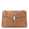 Metallic Snakeskin Serpenti Forever Medium Shoulder Bag Gold