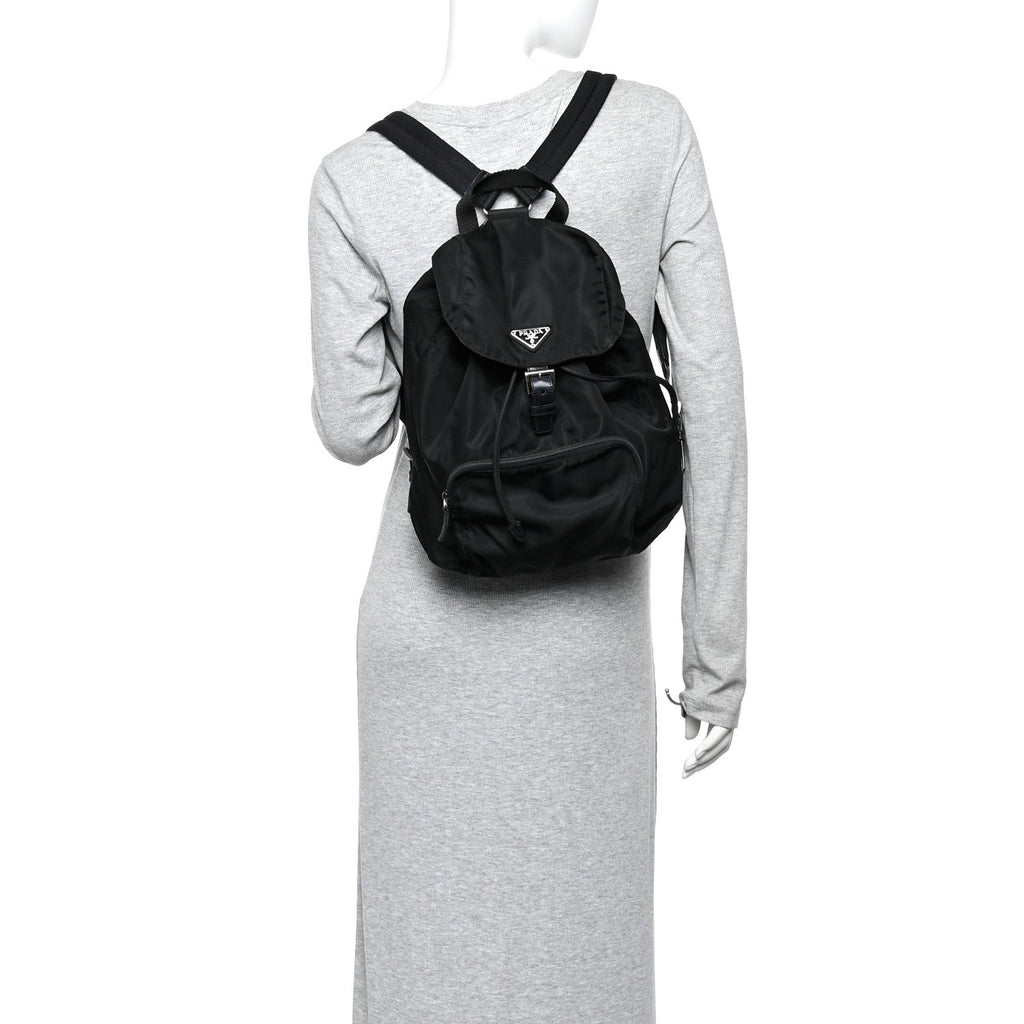 Tessuto Nylon Vela Cinch Backpack Black