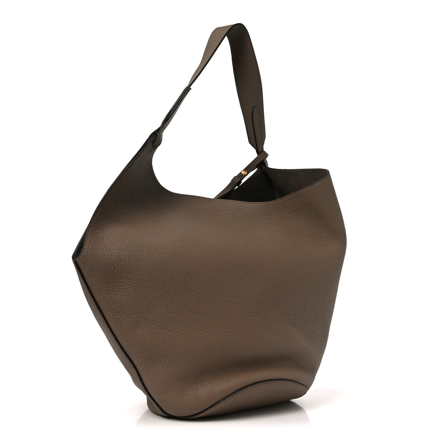 Pebbled Sport Calfskin Medium Lotus Tote Mokka