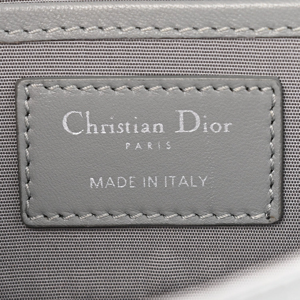 Lambskin Cannage Lady Dior Convertible Clutch Grey