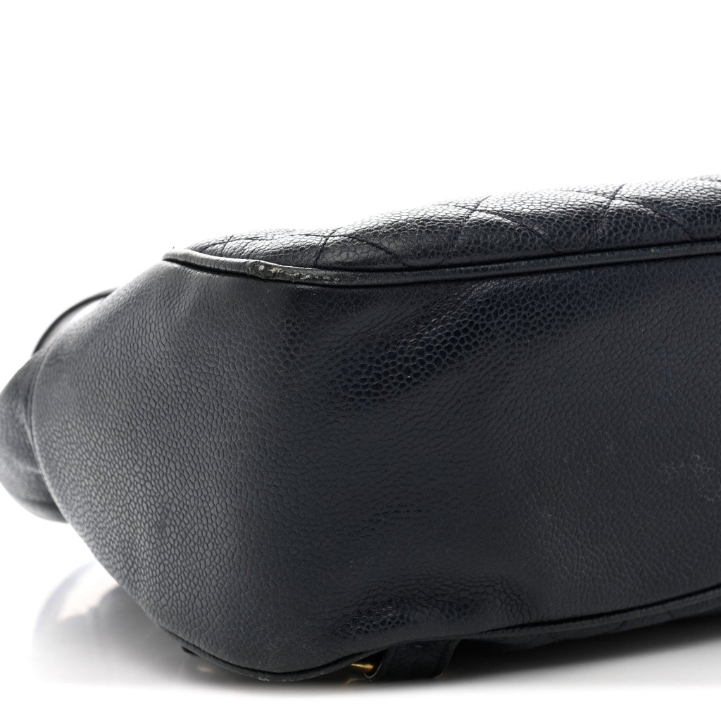 Caviar Quilted CC Drawstring Backpack Navy