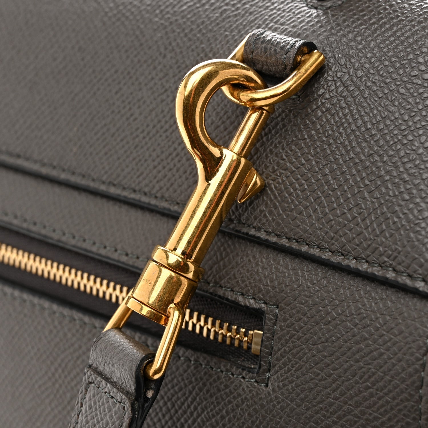 Grained Calfskin Mini Belt Bag Grey
