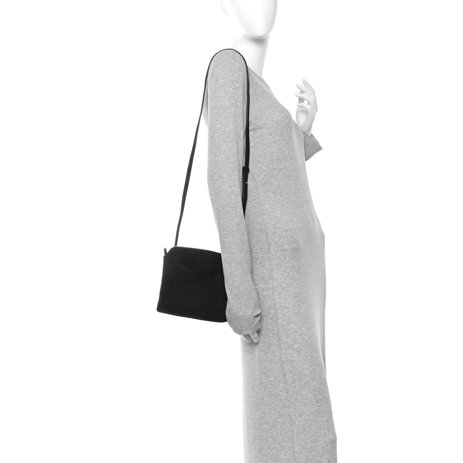 Suede Lina Crossbody Bag Black