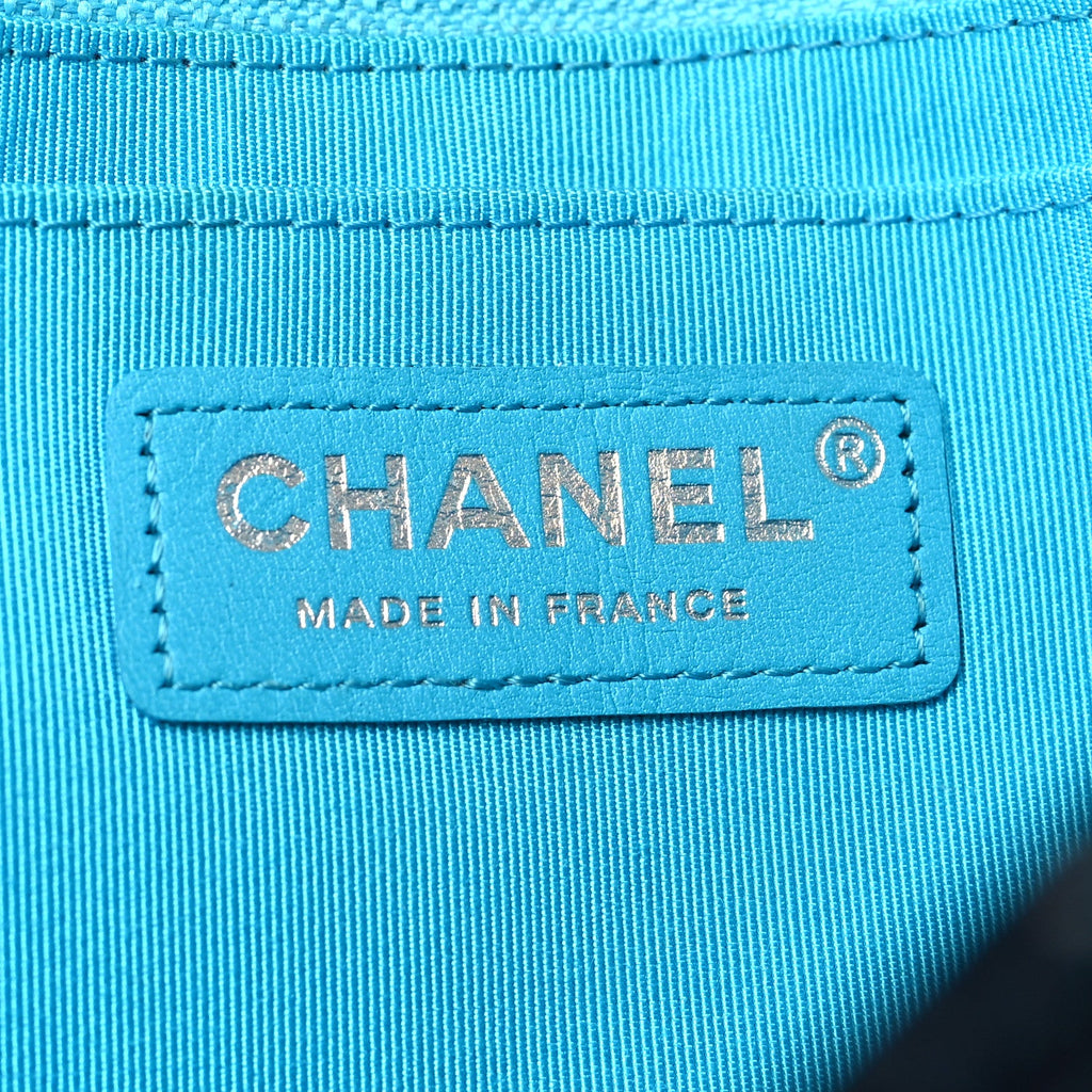 Silk Chain Printed Medium Single Flap Blue