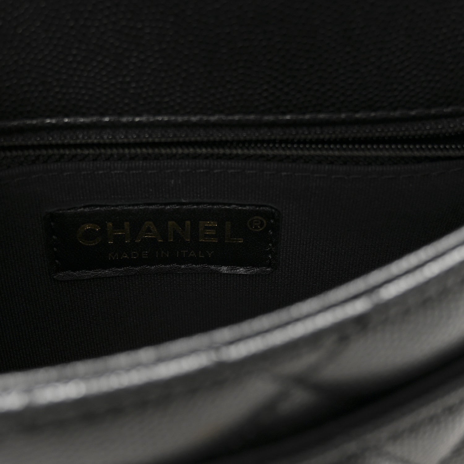 Shiny Caviar Quilted Mini Flap Black