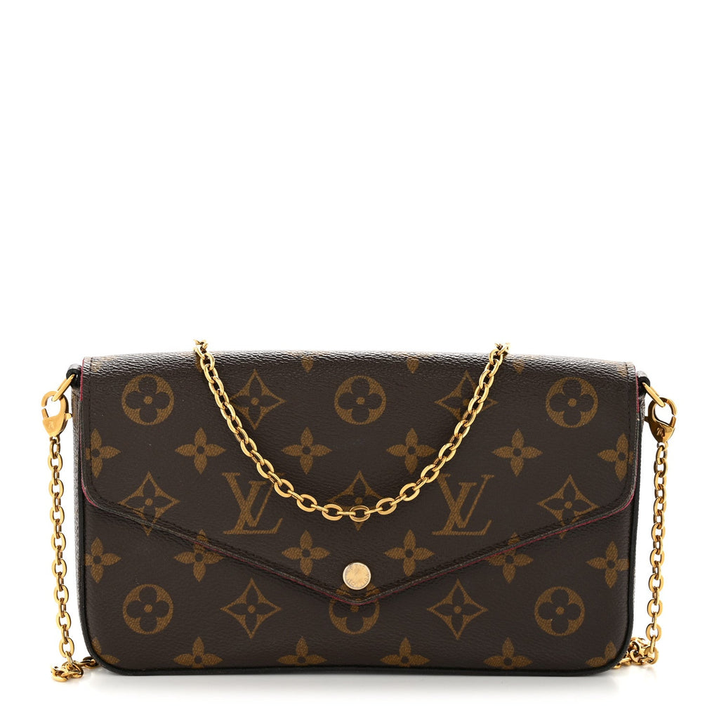 Monogram Pochette Felicie Chain Wallet Fuchsia