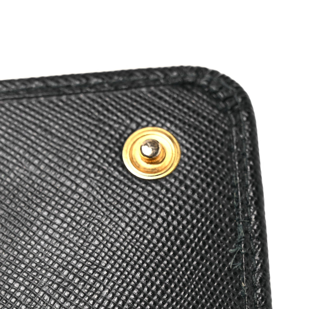 Saffiano Metal Large Chain Wallet Black